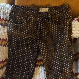 Free People Brown Polka Dot Cropped Pants